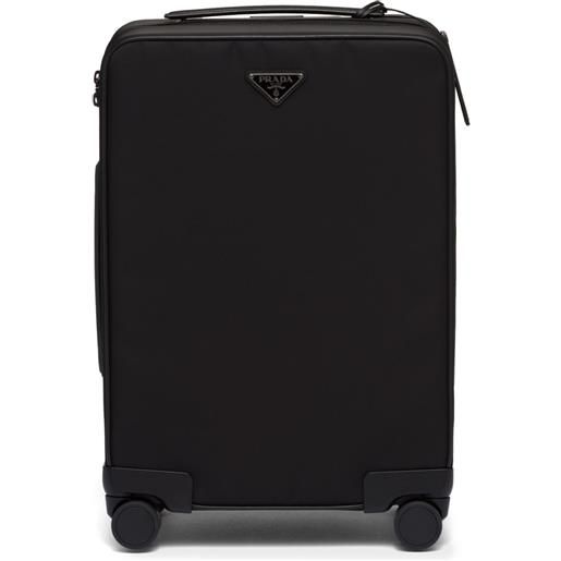 Prada trolley re-nylon con logo - nero