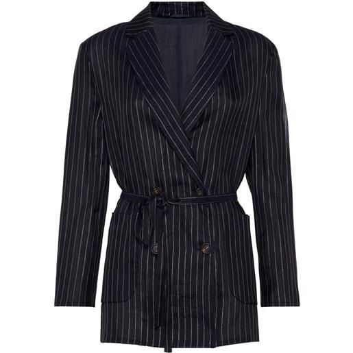 Brunello Cucinelli blazer gessato - blu