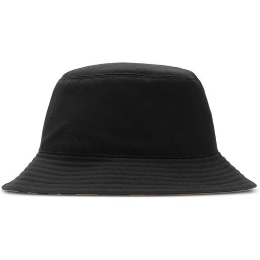Burberry cappello bucket vintage check reversibile - nero