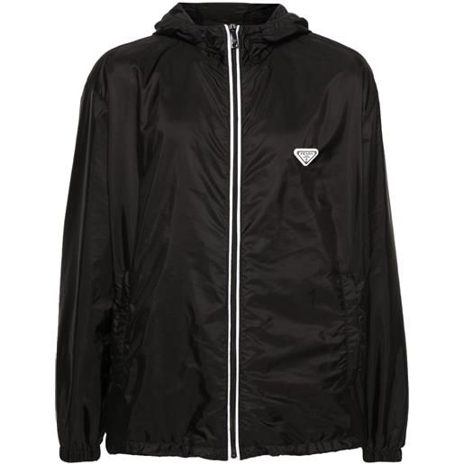 Prada giacca re-nylon con cappuccio - nero