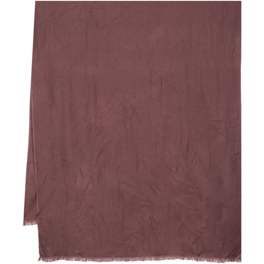 N.Peal scialle con bordi sfrangiati - marrone