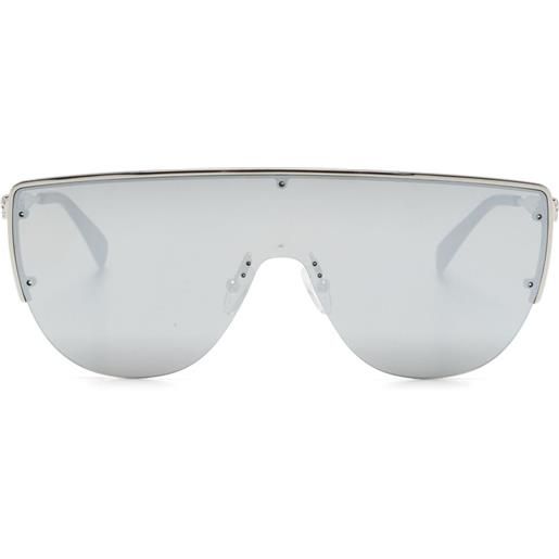 Alexander McQueen Eyewear occhiali da sole a mascherina - argento
