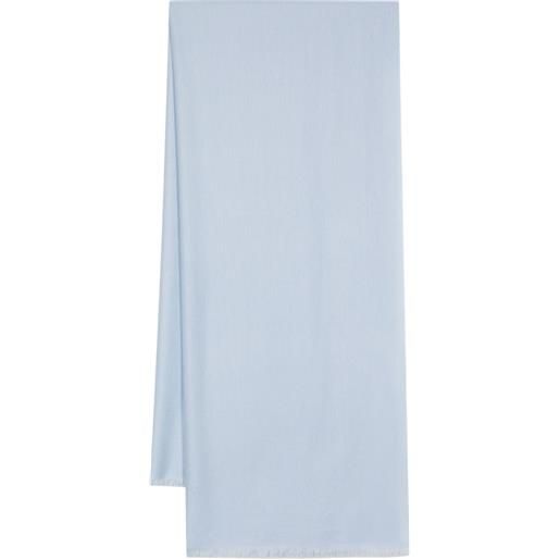 N.Peal scialle con bordo sfrangiato - blu