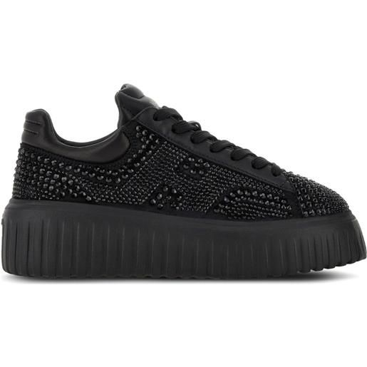 Hogan sneakers con strass - nero