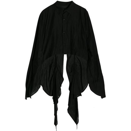 Yohji Yamamoto camicia asimmetrica - nero