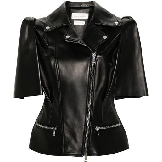 Alexander McQueen gilet biker knotted bow - nero