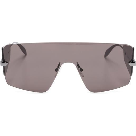 Alexander McQueen Eyewear occhiali da sole oversize a maschera - nero