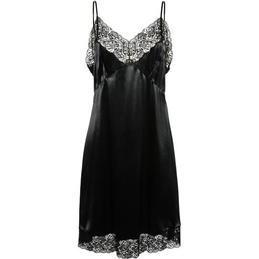 Balenciaga abito midi con decorazione in pizzo - nero