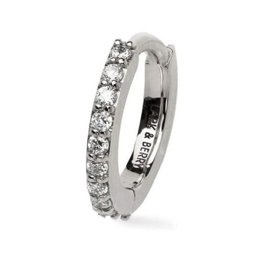 Lark & Berry orecchino a cerchio modernist medio in oro bianco 14kt - argento