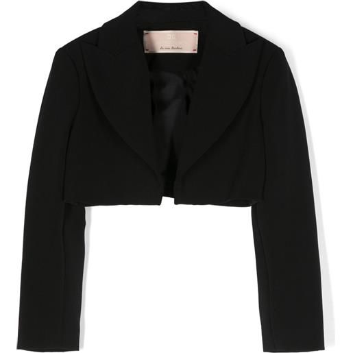 Elisabetta Franchi La Mia Bambina blazer crop con fiocco - nero