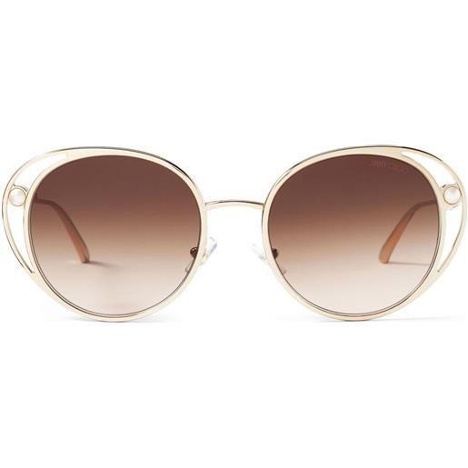 Jimmy Choo Eyewear occhiali da sole tondi angela - oro