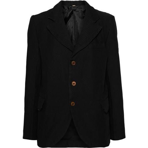 Comme Des Garçons blazer monopetto a coste - nero