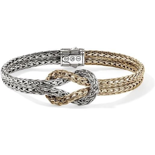 John Hardy bracciale love knot in oro giallo 14kt - argento