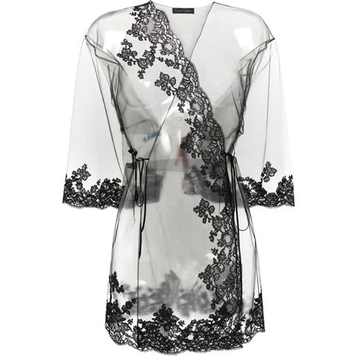 Carine Gilson vestaglia con dettagli in pizzo - nero
