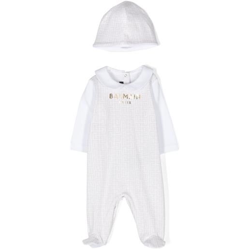 Balmain Kids pigiama con monogramma pb - toni neutri