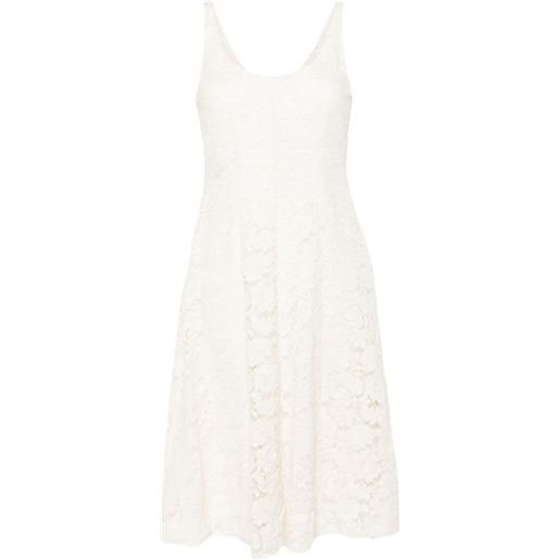 Prada abito svasato in pizzo a fiori - bianco