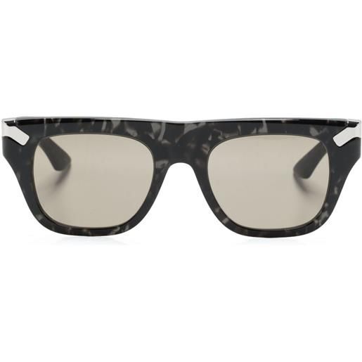 Alexander McQueen Eyewear occhiali da sole squadrati con effetto tartarugato - marrone