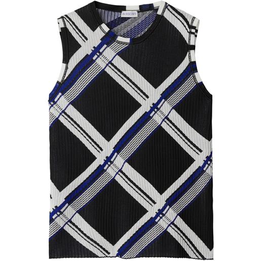 Burberry gilet a quadri - nero