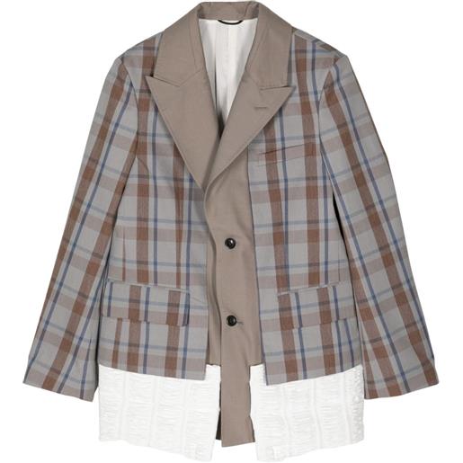 Toga blazer a quadri - grigio