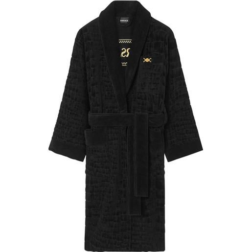 Versace accappatoio con placca medusa - nero