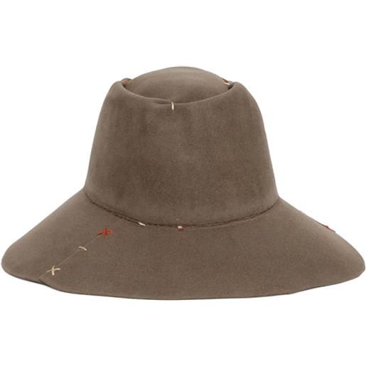 Nick Fouquet cappello bucket crow stitch - marrone