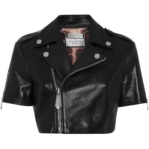 Philipp Plein giacca biker crop - nero