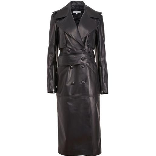 Fleur Du Mal trench moto in pelle - nero