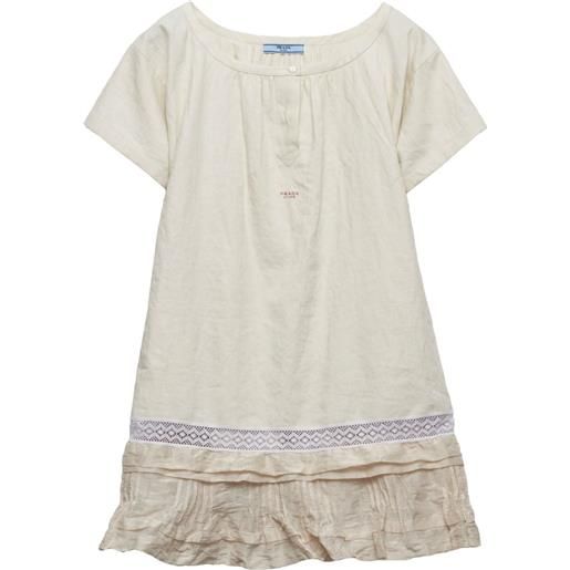 Prada abito con ricamo - toni neutri