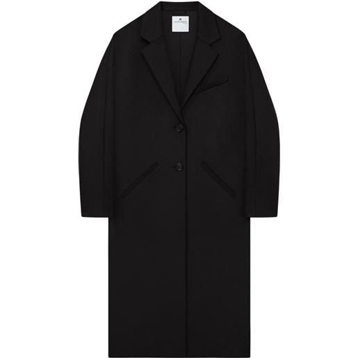 Courrèges cappotto cocoon con applicazione - nero