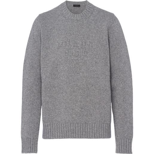 Prada maglione con ricamo - grigio