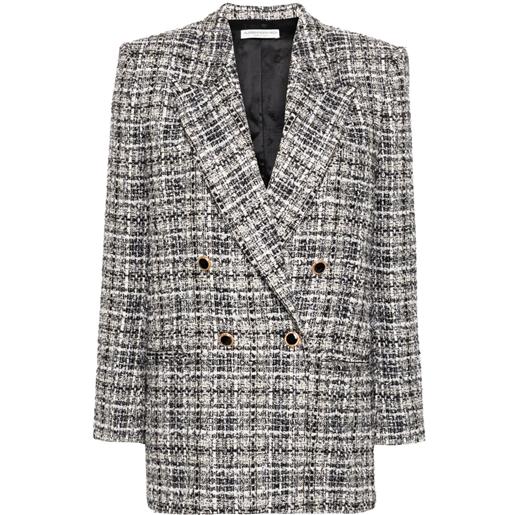 Alessandra Rich blazer doppiopetto in tweed - bianco