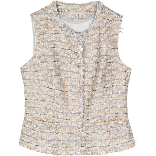 SHIATZY CHEN gilet con profili decorati - grigio