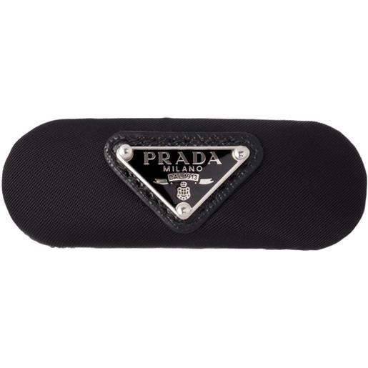 Prada fermaglio con logo - nero