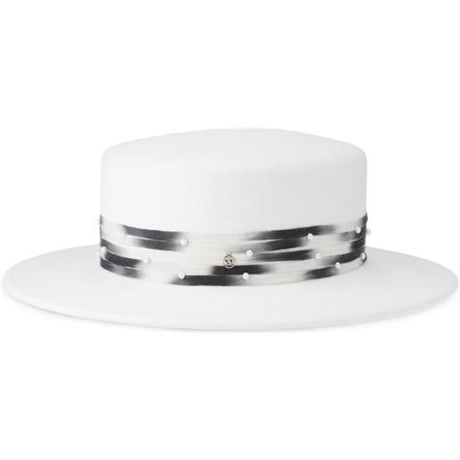 Maison Michel cappello kiki con nastro - bianco