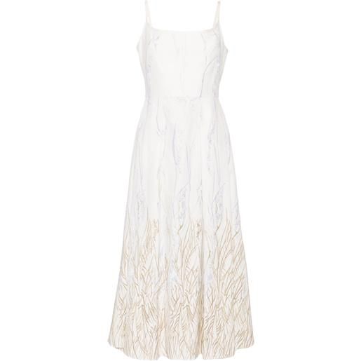 Elie Saab abito midi arboreal - bianco