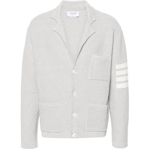 Thom Browne cardigan con revers a lancia - grigio