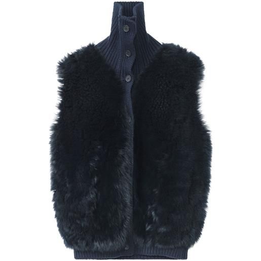 Fabiana Filippi gilet con inserti in shearling - blu
