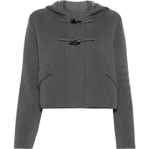 Thom Browne cardigan con cappuccio - grigio
