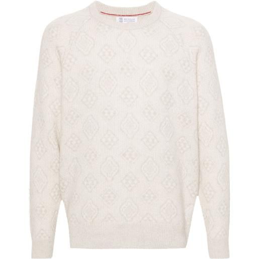Brunello Cucinelli maglione con motivo geometrico jacquard - toni neutri
