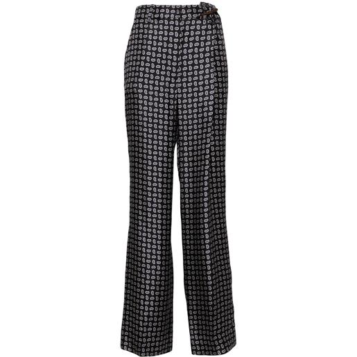 Prada pantaloni in twill a vita alta - blu