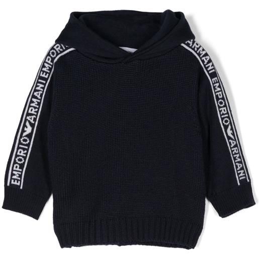 Emporio Armani Kids felpa con logo jacquard - blu