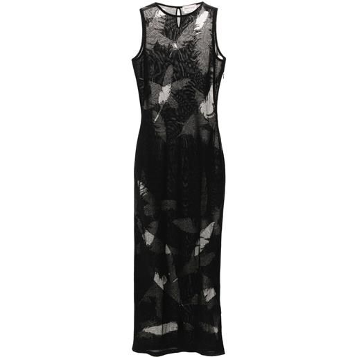 Alexander McQueen tubino con piume a intarsi - nero