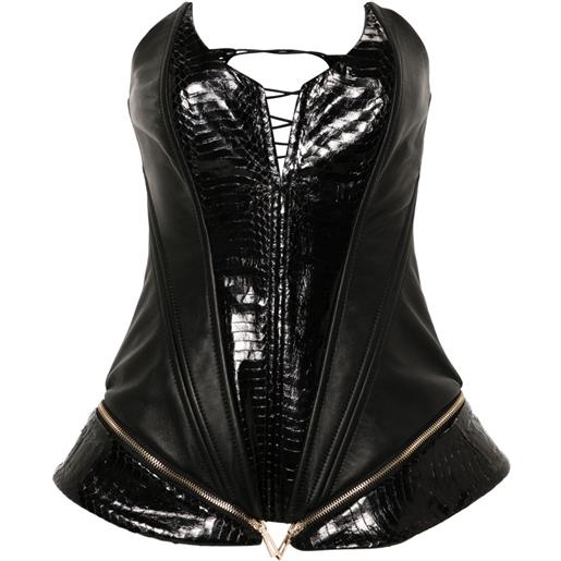 MITILIANE COUTURE corsetto in pelle - nero