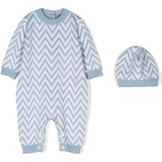 Missoni Kids set di 2 tutine con motivo chevron - blu