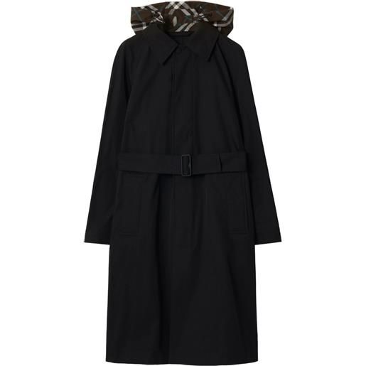 Burberry impermeabile con cappuccio nascosto - nero