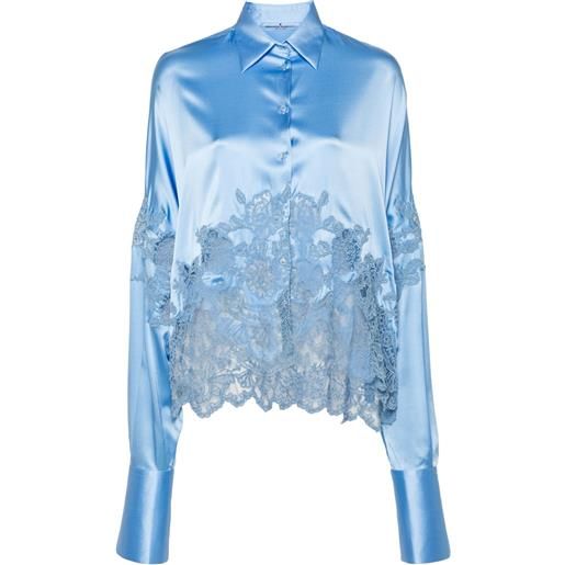 Ermanno Scervino camicia con inserti - blu