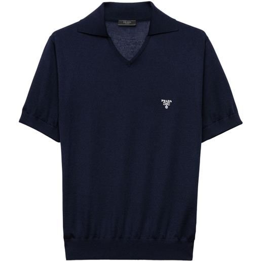 Prada polo in cashmere - blu