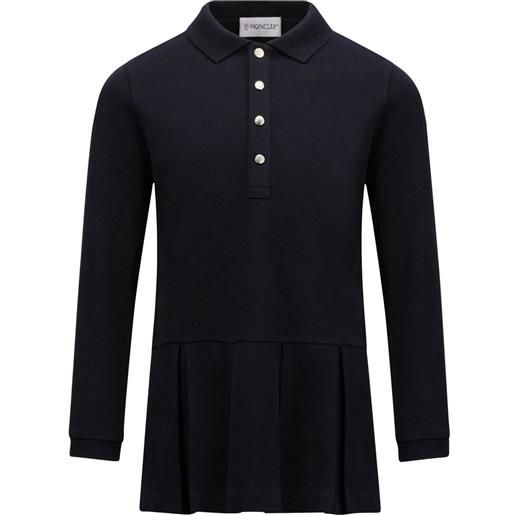 Moncler Enfant abito modello polo con applicazione - blu