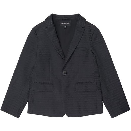 Emporio Armani Kids blazer con logo goffrato - blu