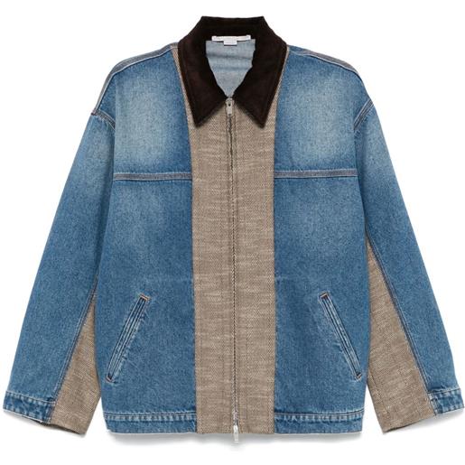 Stella McCartney giacca denim con inserto in tweed - blu